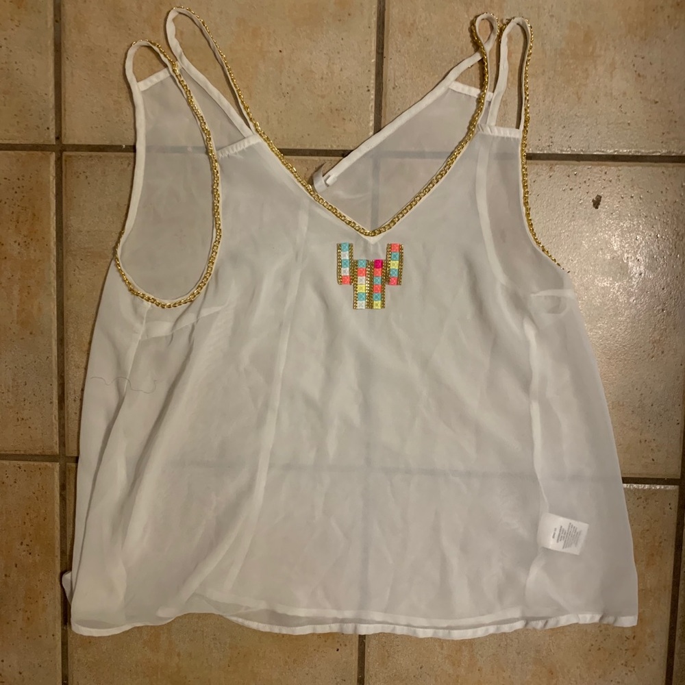 White sheet tank top